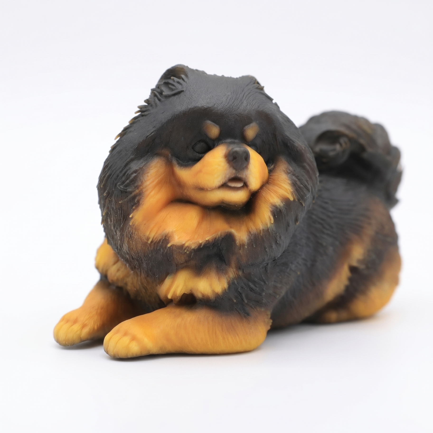 3D figurine van een zwart-witte kat